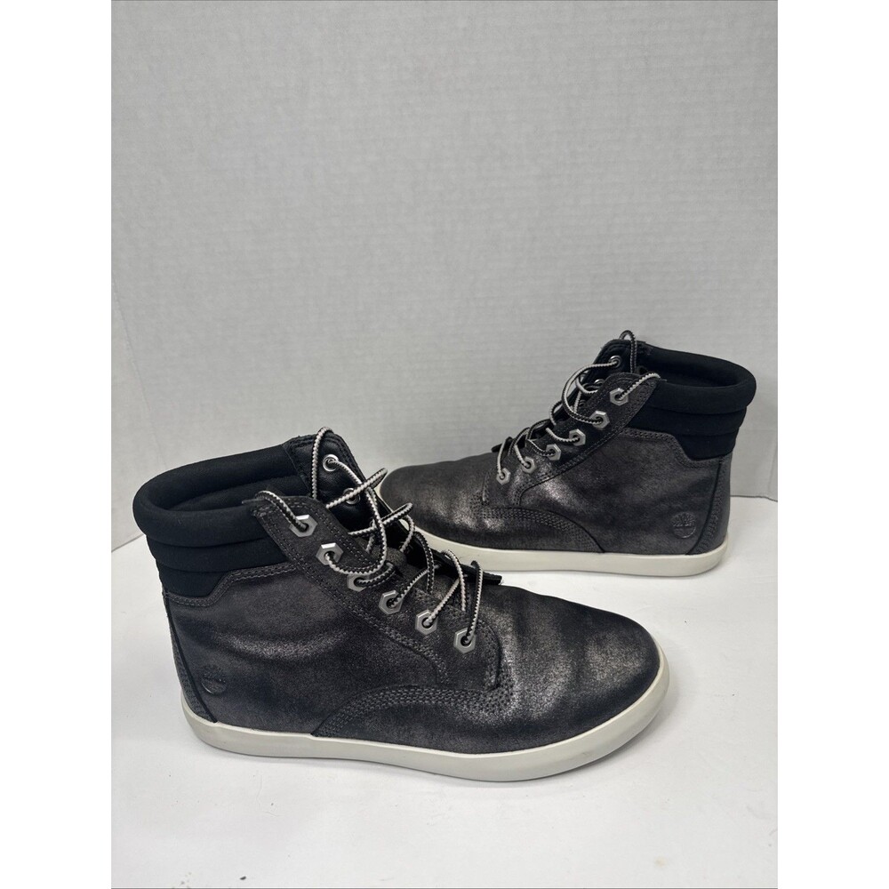Timberland Dausette A1QIV Women’s 7.5 Black Metallic Leather Sneaker Boots